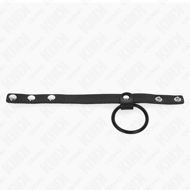 Anello pene in silicone e pelle con divisore per palline, massima stimolazione